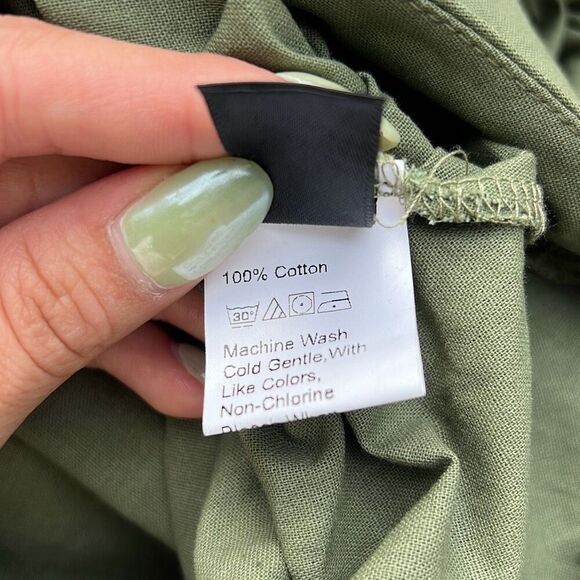 Women’s Army Green Ruched Backless Sleeveless Square Neck Midi Dress - Picture 11 of 11